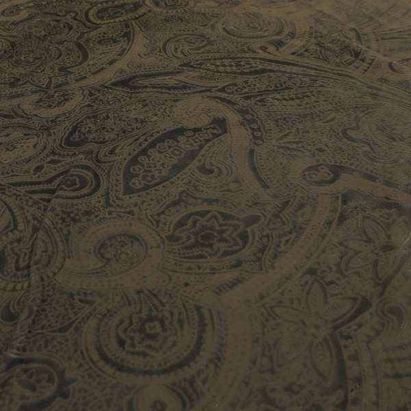 Phoenix Laser Cut Pattern Soft Velveteen Grey Velvet Material Upholstery Curtains Fabric - Made To Measure Curtains