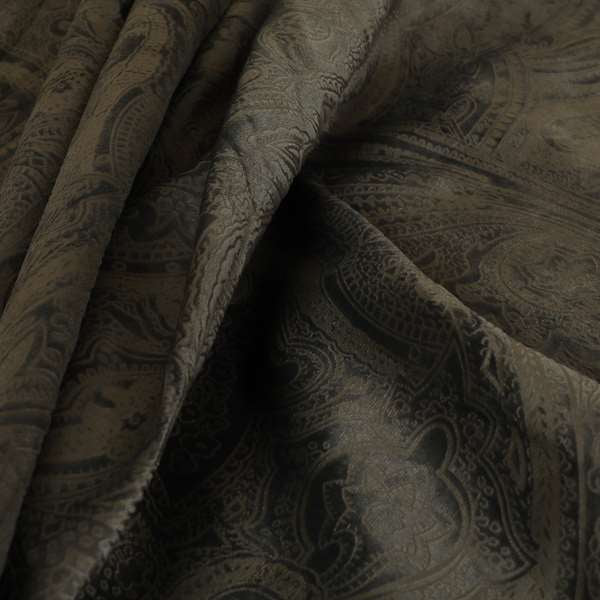 Phoenix Laser Cut Pattern Soft Velveteen Grey Velvet Material Upholstery Curtains Fabric