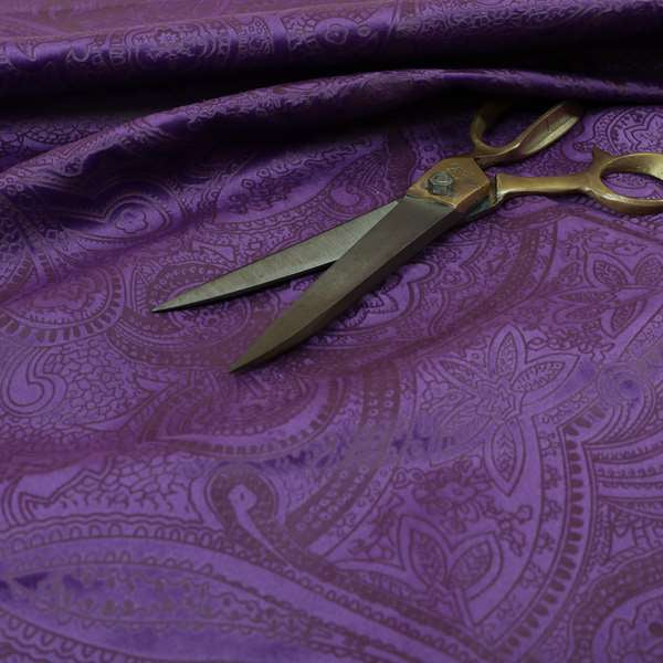 Phoenix Laser Cut Pattern Soft Velveteen Purple Velvet Material Upholstery Curtains Fabric - Roman Blinds