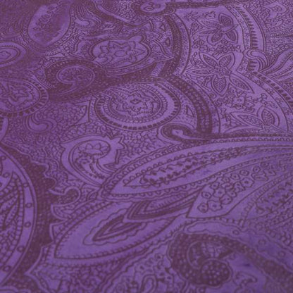 Phoenix Laser Cut Pattern Soft Velveteen Purple Velvet Material Upholstery Curtains Fabric - Roman Blinds