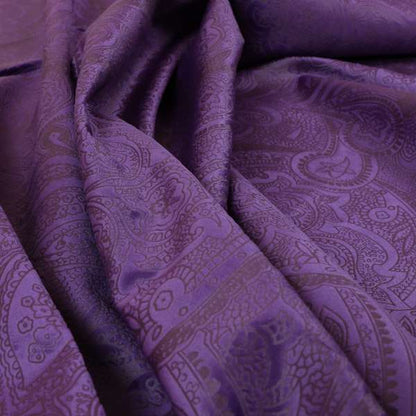 Phoenix Laser Cut Pattern Soft Velveteen Purple Velvet Material Upholstery Curtains Fabric - Made To Measure Curtains