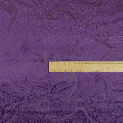 Phoenix Laser Cut Pattern Soft Velveteen Purple Velvet Material Upholstery Curtains Fabric - Roman Blinds