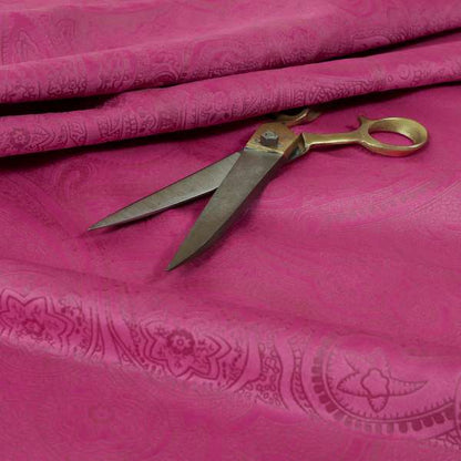 Phoenix Laser Cut Pattern Soft Velveteen Magenta Pink Velvet Material Upholstery Curtains Fabric - Roman Blinds