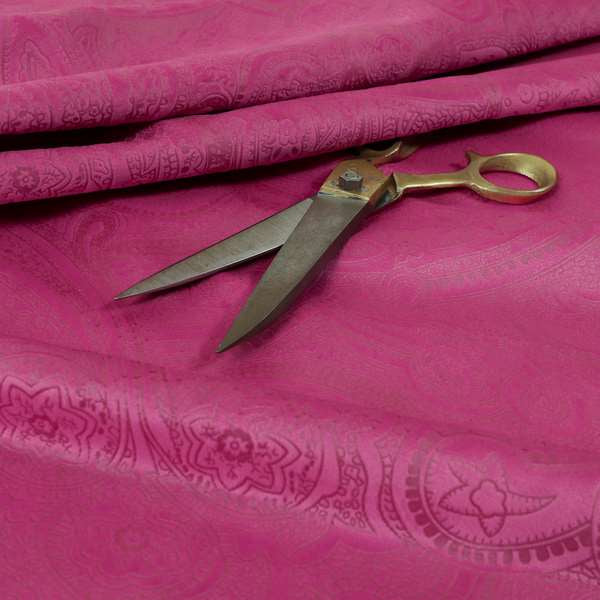 Phoenix Laser Cut Pattern Soft Velveteen Magenta Pink Velvet Material Upholstery Curtains Fabric - Made To Measure Curtains