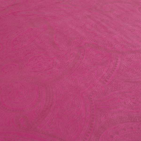 Phoenix Laser Cut Pattern Soft Velveteen Magenta Pink Velvet Material Upholstery Curtains Fabric - Roman Blinds