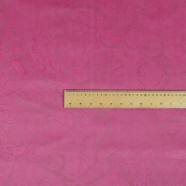 Phoenix Laser Cut Pattern Soft Velveteen Magenta Pink Velvet Material Upholstery Curtains Fabric - Roman Blinds