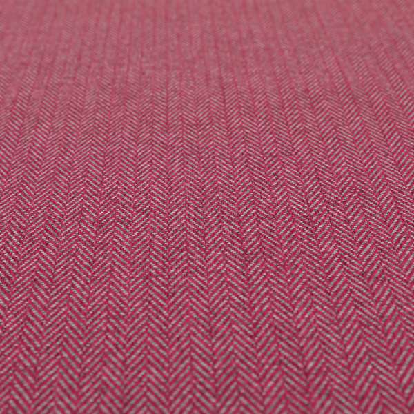 Pisa Herringbone Self Pattern Heavyweight Chenille Upholstery Fabric In Pink Colour
