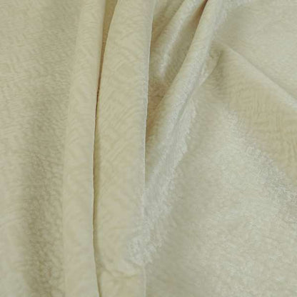 Plaza Opulence Soft Textured Velvet Furnishing Fabric In White - Made To Measure Curtains