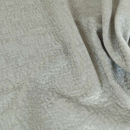 Plaza Opulence Soft Textured Velvet Furnishing Fabric In Silver - Roman Blinds