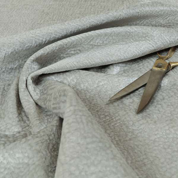 Plaza Opulence Soft Textured Velvet Furnishing Fabric In Silver - Roman Blinds