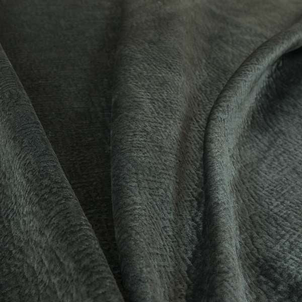 Plaza Opulence Soft Textured Velvet Furnishing Fabric In Black - Roman Blinds