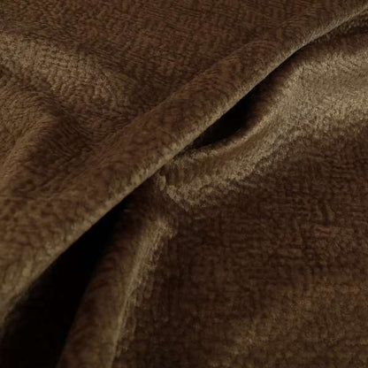 Plaza Opulence Soft Textured Velvet Furnishing Fabric In Golden Brown - Roman Blinds