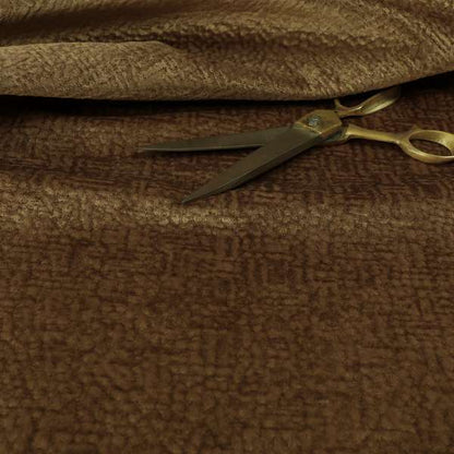 Plaza Opulence Soft Textured Velvet Furnishing Fabric In Golden Brown - Roman Blinds