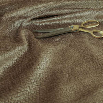 Plaza Opulence Soft Textured Velvet Furnishing Fabric In Chocolate Brown - Roman Blinds