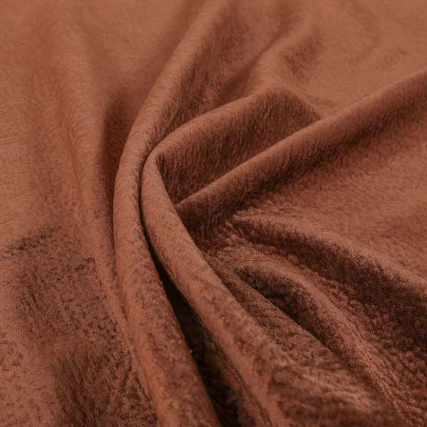 Plaza Opulence Soft Textured Velvet Furnishing Fabric In Copper Brown - Roman Blinds