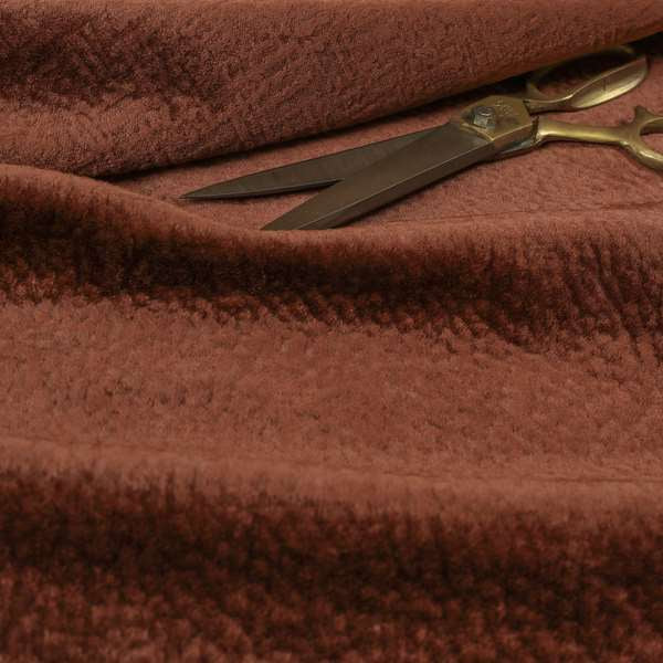 Plaza Opulence Soft Textured Velvet Furnishing Fabric In Copper Brown - Roman Blinds