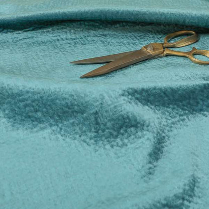 Plaza Opulence Soft Textured Velvet Furnishing Fabric In Sky Blue - Roman Blinds