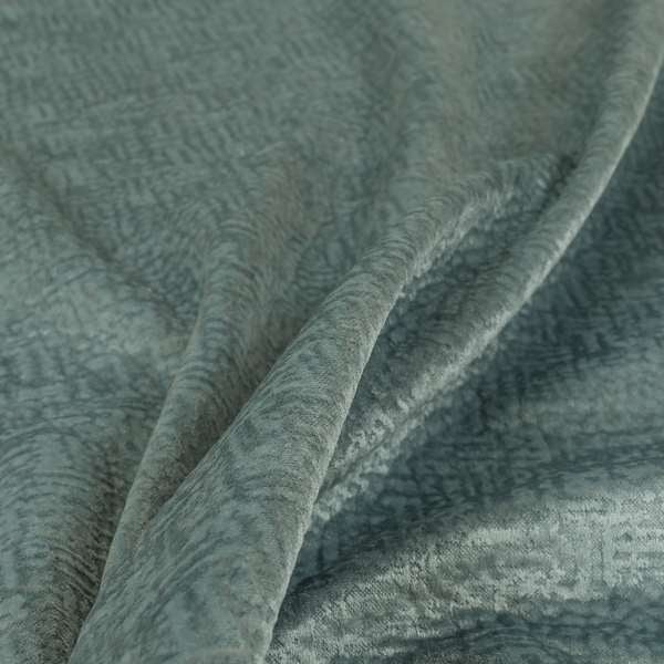 Plaza Opulence Soft Textured Velvet Furnishing Fabric In Ice Blue - Roman Blinds