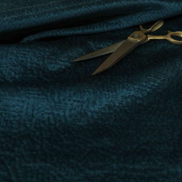 Plaza Opulence Soft Textured Velvet Furnishing Fabric In Navy Blue - Roman Blinds