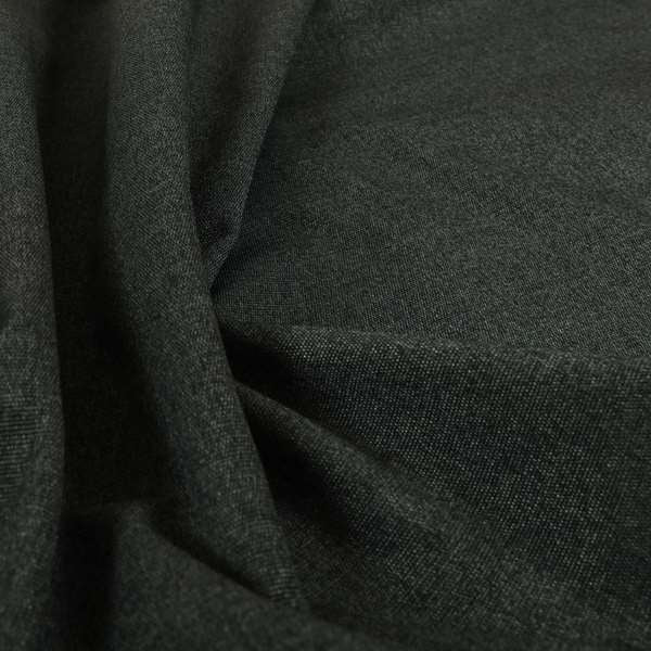 Prague Flat Weave Plain Dual Purpose Upholstery Curtain Black Grey Fabric