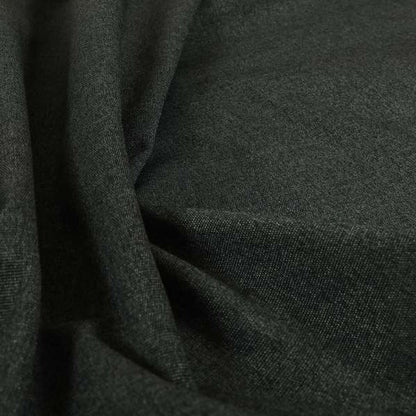 Prague Flat Weave Plain Dual Purpose Upholstery Curtain Black Grey Fabric
