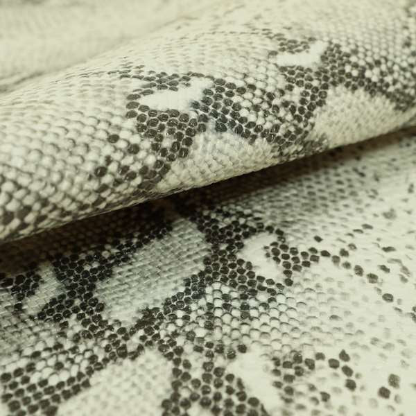 Python Raise Scales Textured Pattern White Colour Faux Leather Vinyl Upholstery Material