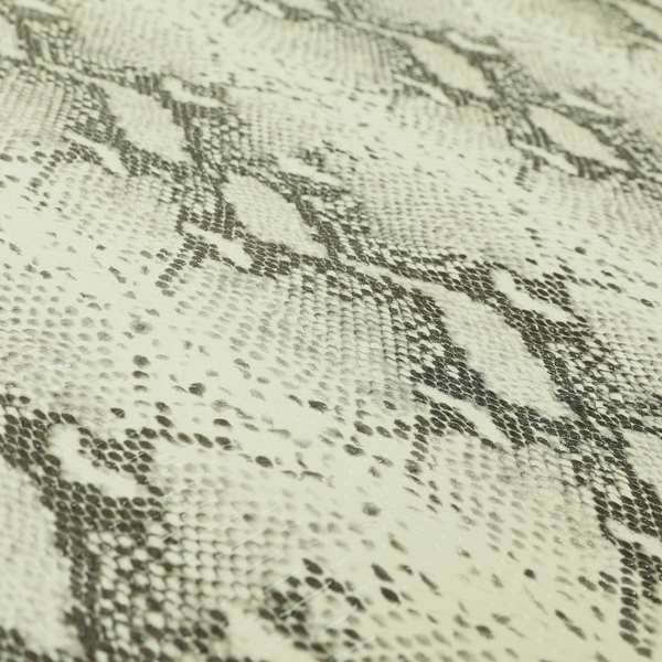 Python Raise Scales Textured Pattern White Colour Faux Leather Vinyl Upholstery Material