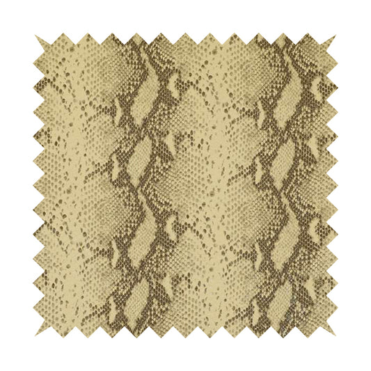 Python Raise Scales Textured Pattern Wheat Brown Colour Faux Leather Vinyl Upholstery Material