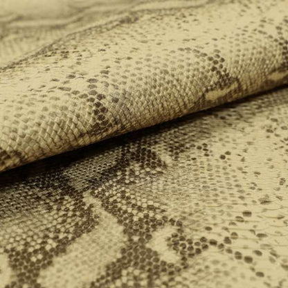 Python Raise Scales Textured Pattern Wheat Brown Colour Faux Leather Vinyl Upholstery Material