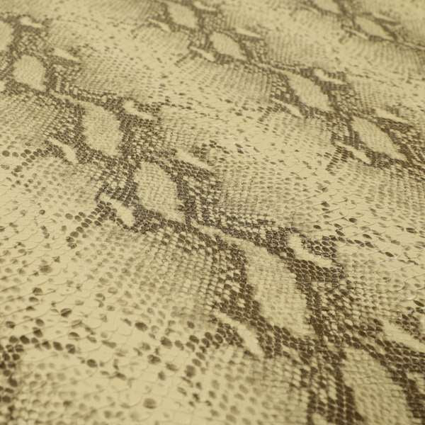 Python Raise Scales Textured Pattern Wheat Brown Colour Faux Leather Vinyl Upholstery Material