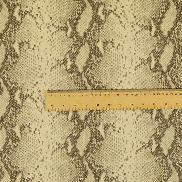 Python Raise Scales Textured Pattern Wheat Brown Colour Faux Leather Vinyl Upholstery Material