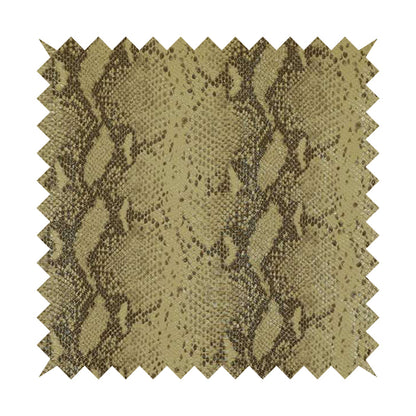 Python Raise Scales Textured Pattern Peanut Brown Colour Faux Leather Vinyl Upholstery Material