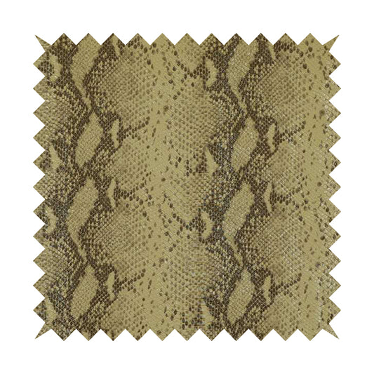 Python Raise Scales Textured Pattern Peanut Brown Colour Faux Leather Vinyl Upholstery Material
