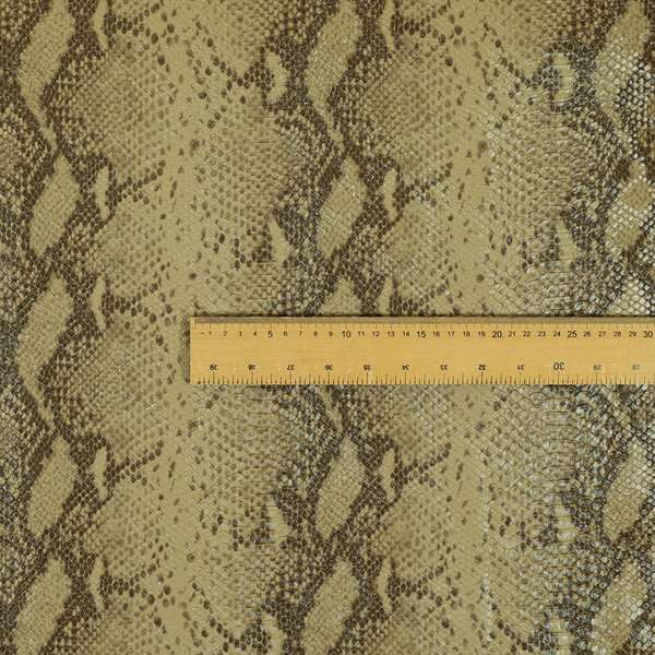 Python Raise Scales Textured Pattern Peanut Brown Colour Faux Leather Vinyl Upholstery Material