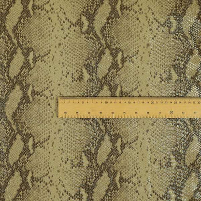 Python Raise Scales Textured Pattern Peanut Brown Colour Faux Leather Vinyl Upholstery Material