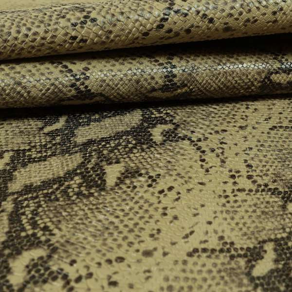 Python Raise Scales Textured Pattern Light Ash Brown Colour Faux Leather Vinyl Upholstery Material