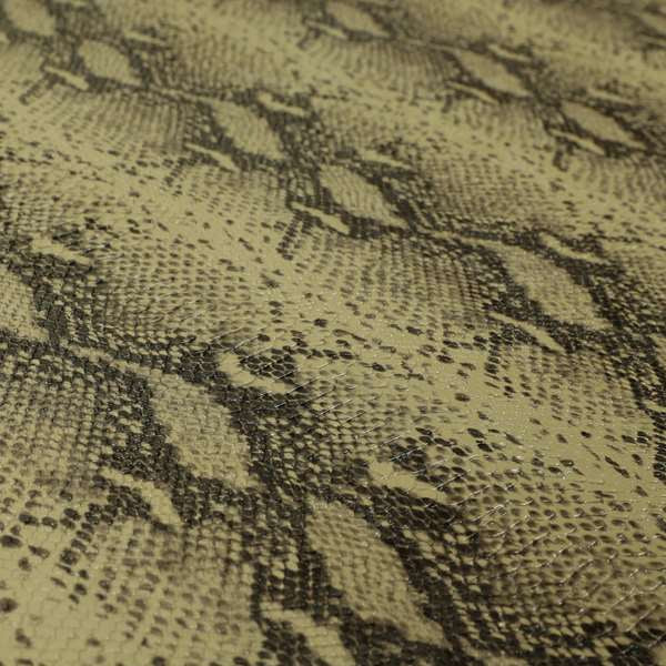 Python Raise Scales Textured Pattern Light Ash Brown Colour Faux Leather Vinyl Upholstery Material