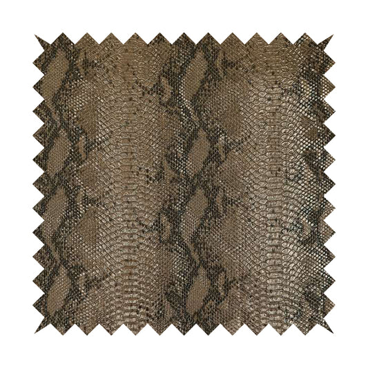 Python Raise Scales Textured Pattern Jewel Bronze Brown Colour Faux Leather Vinyl Upholstery Material