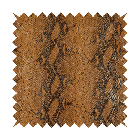 Python Raise Scales Textured Pattern Tan Brown Colour Faux Leather Vinyl Upholstery Material