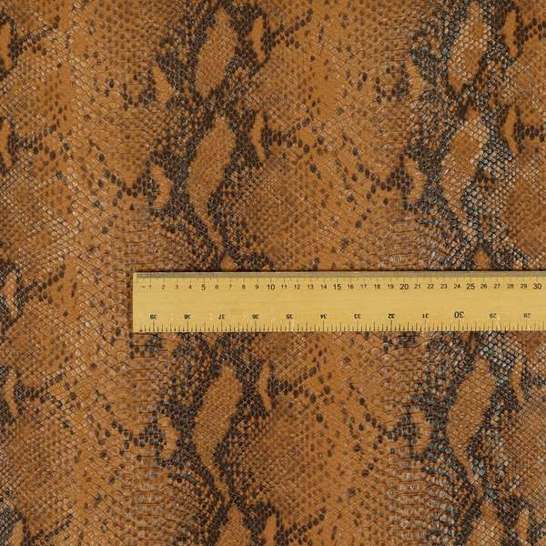 Python Raise Scales Textured Pattern Tan Brown Colour Faux Leather Vinyl Upholstery Material