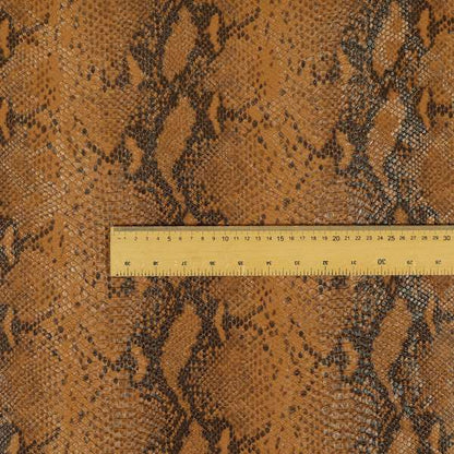 Python Raise Scales Textured Pattern Tan Brown Colour Faux Leather Vinyl Upholstery Material