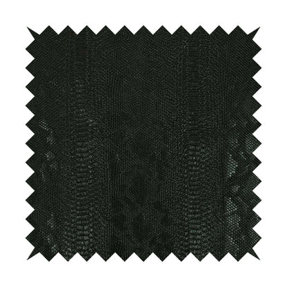 Python Raise Scales Textured Pattern Black Colour Faux Leather Vinyl Upholstery Material