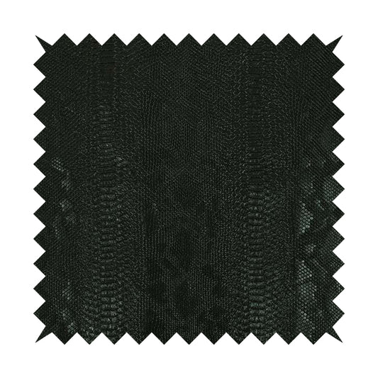 Python Raise Scales Textured Pattern Black Colour Faux Leather Vinyl Upholstery Material