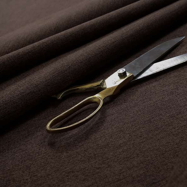 Rachel Soft Texture Chenille Upholstery Fabric Brown Colour