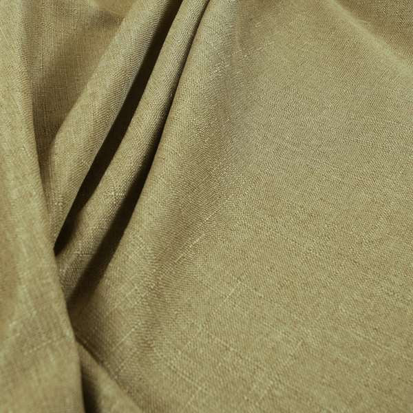 Regent Woven Look Plain Chenille Material Upholstery Fabric In Golden Beige Colour - Roman Blinds