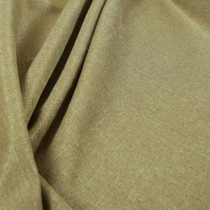 Regent Woven Look Plain Chenille Material Upholstery Fabric In Golden Beige Colour