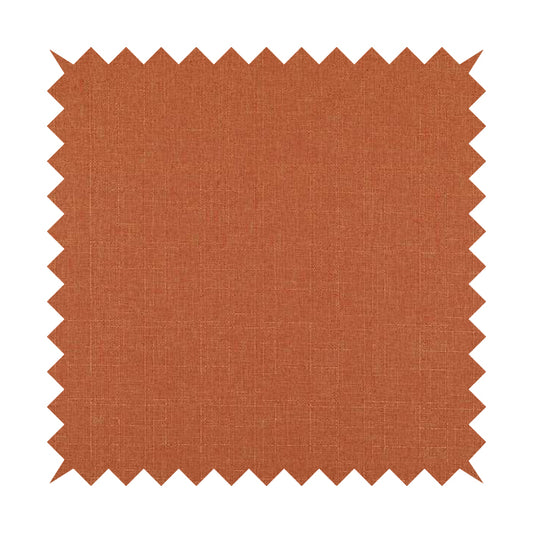 Regent Woven Look Plain Chenille Material Upholstery Fabric In Orange Colour