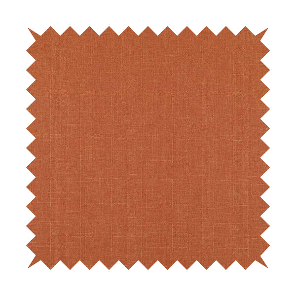 Regent Woven Look Plain Chenille Material Upholstery Fabric In Orange Colour - Made To Measure Curtains