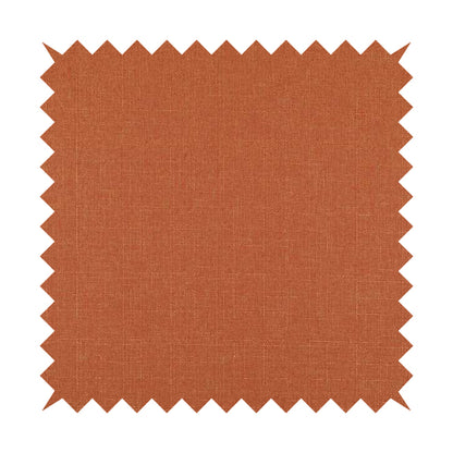 Regent Woven Look Plain Chenille Material Upholstery Fabric In Orange Colour - Made To Measure Curtains