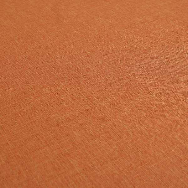 Regent Woven Look Plain Chenille Material Upholstery Fabric In Orange Colour - Made To Measure Curtains